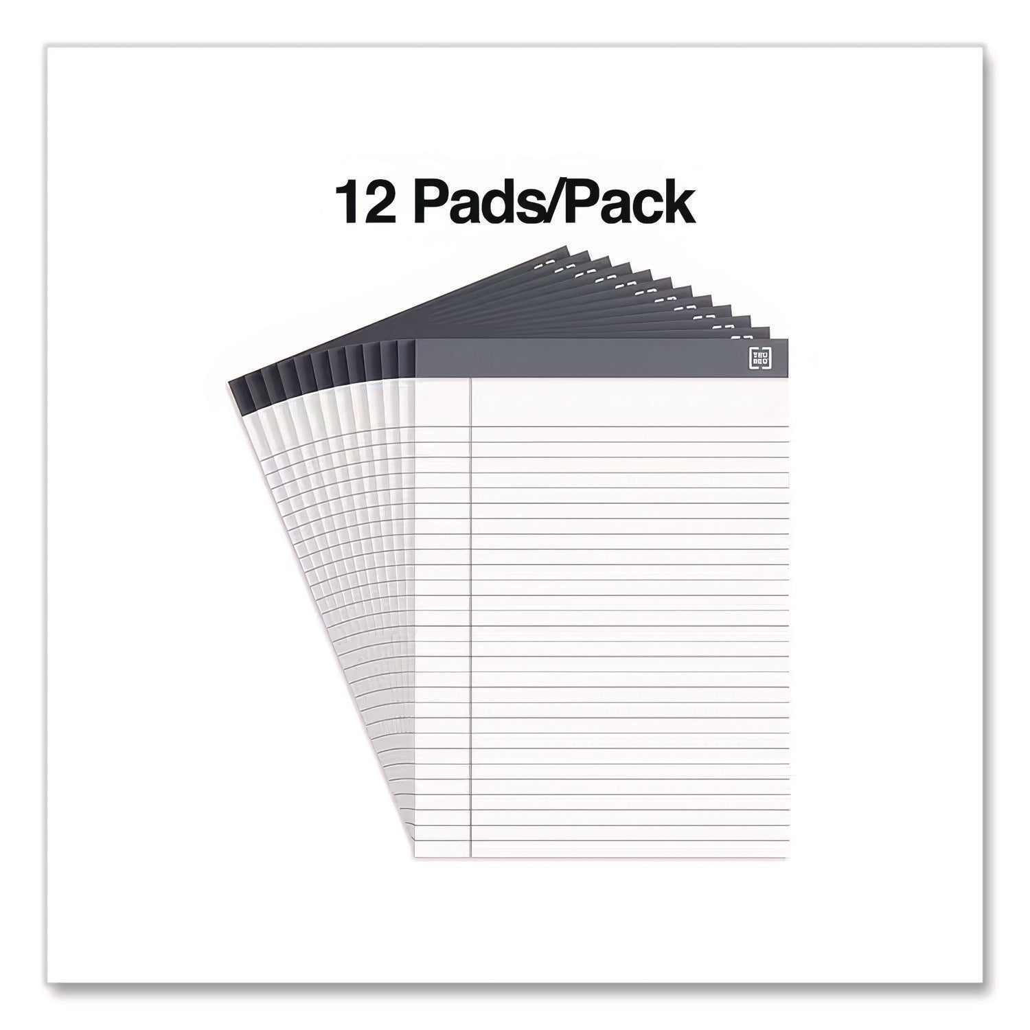 Notepads, Wide/Legal Rule, 50 White 8.5 x 11.75 Sheets, 12/Pack