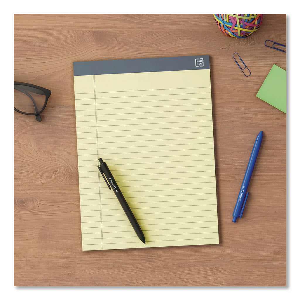Notepads, Wide/Legal Rule, 50 Canary-Yellow 8.5 x 11.75 Sheets, 12/Pack