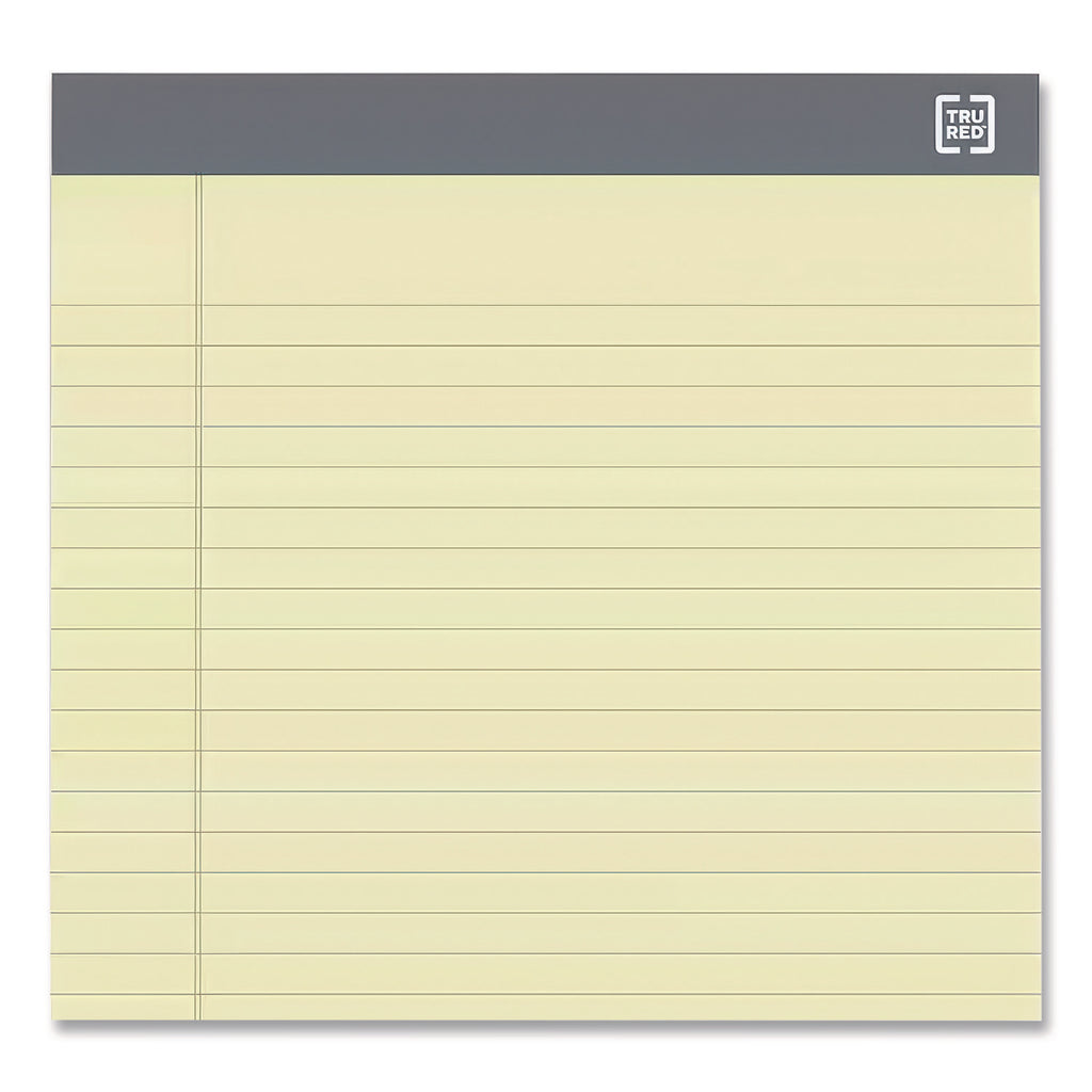 Notepads, Wide/Legal Rule, 50 Canary-Yellow 8.5 x 11.75 Sheets, 12/Pack