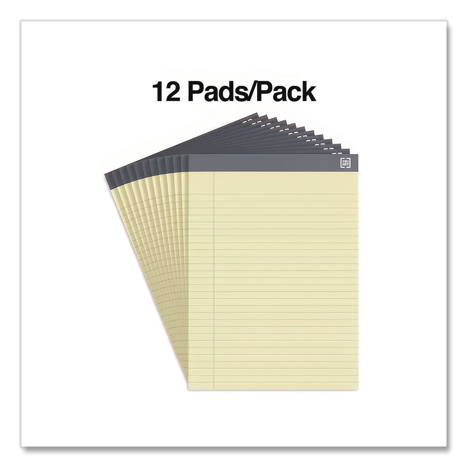 Notepads, Wide/Legal Rule, 50 Canary-Yellow 8.5 x 11.75 Sheets, 12/Pack