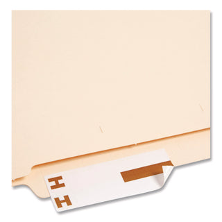 AlphaZ Color-Coded First Letter Combo Alpha Labels, H/U, 1.16 x 3.63, Dark Brown/White, 5/Sheet, 20 Sheets/Pack