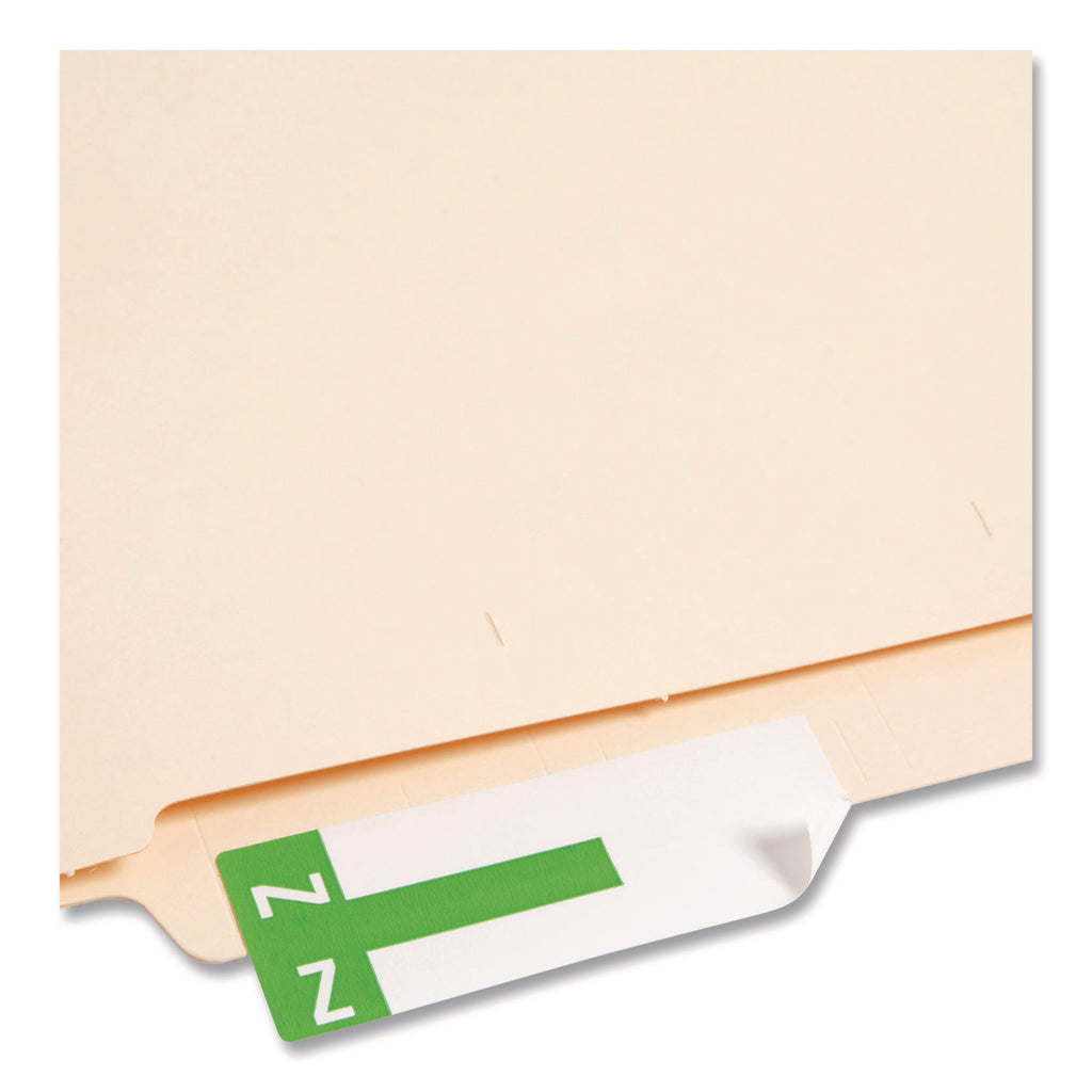 AlphaZ Color-Coded First Letter Combo Alpha Labels, M/Z, 1.16 x 3.63, Light Green/White, 5/Sheet, 20 Sheets/Pack