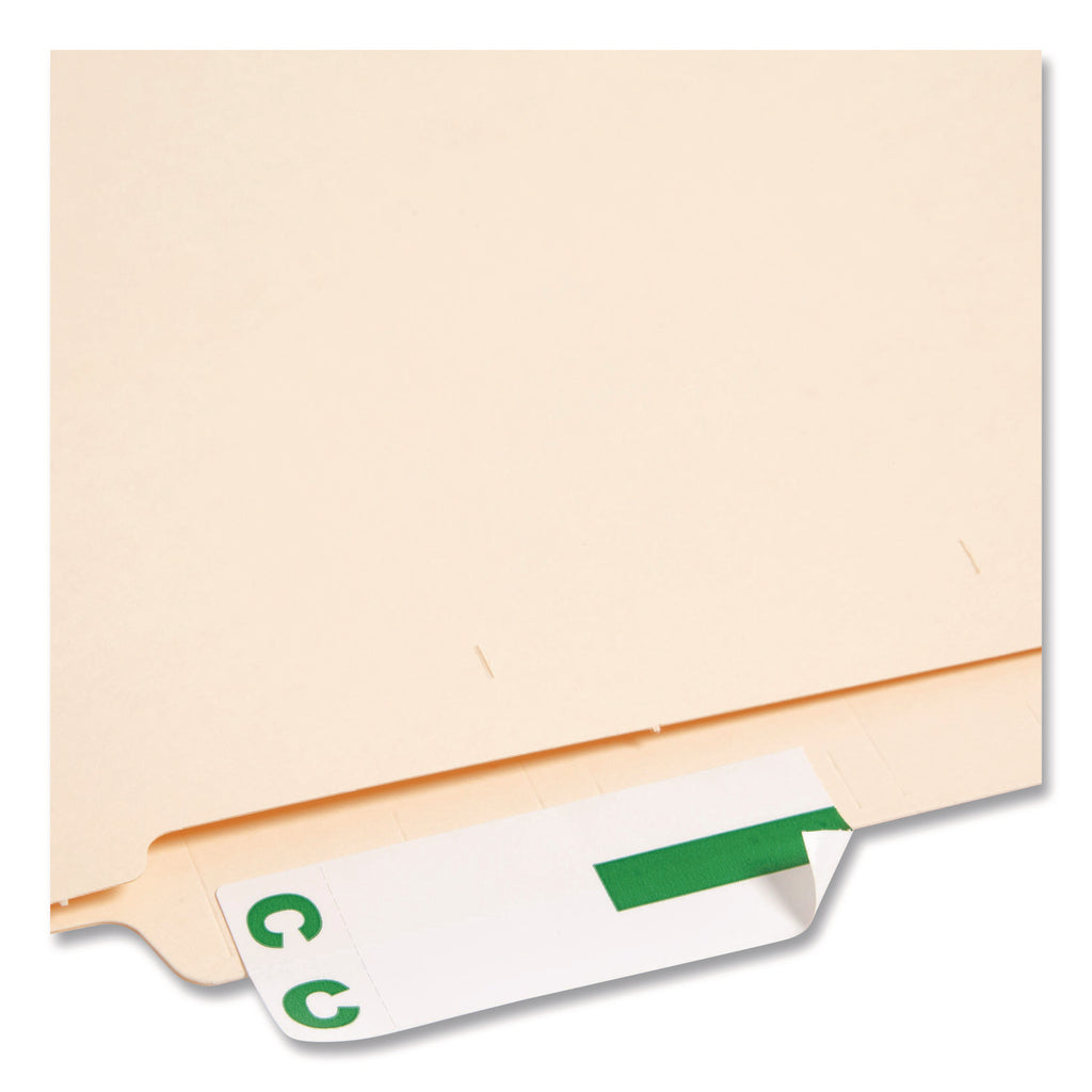 AlphaZ Color-Coded First Letter Combo Alpha Labels, C/P, 1.16 x 3.63, Dark Green/White, 5/Sheet, 20 Sheets/Pack