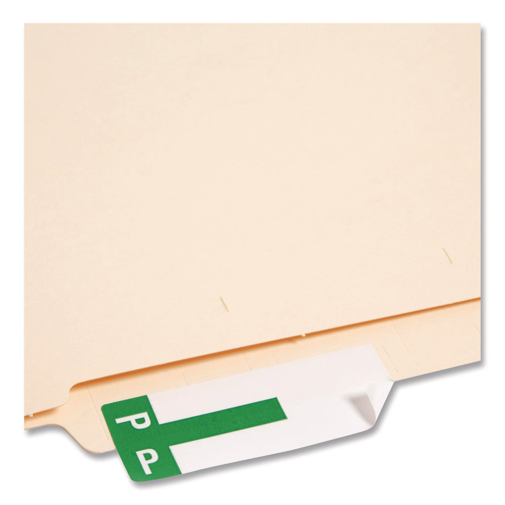 AlphaZ Color-Coded First Letter Combo Alpha Labels, C/P, 1.16 x 3.63, Dark Green/White, 5/Sheet, 20 Sheets/Pack