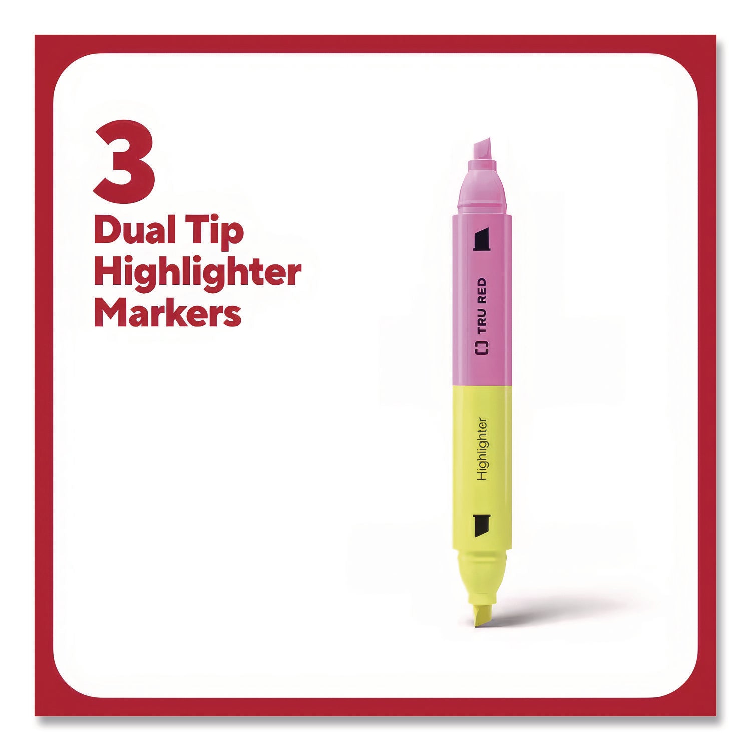 Tank Style Twin Tip Highlighters, Assorted Ink Colors, Chisel Tip, Assorted Barrel Colors, 3/Pack