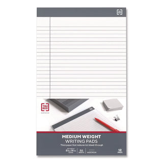 Notepads, Wide/Legal Rule, 50 White 8.5 x 14 Sheets, 12/Pack