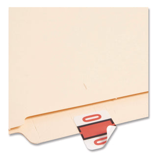Numerical End Tab File Folder Labels, 0, 1 x 1.25, White, 500/Roll