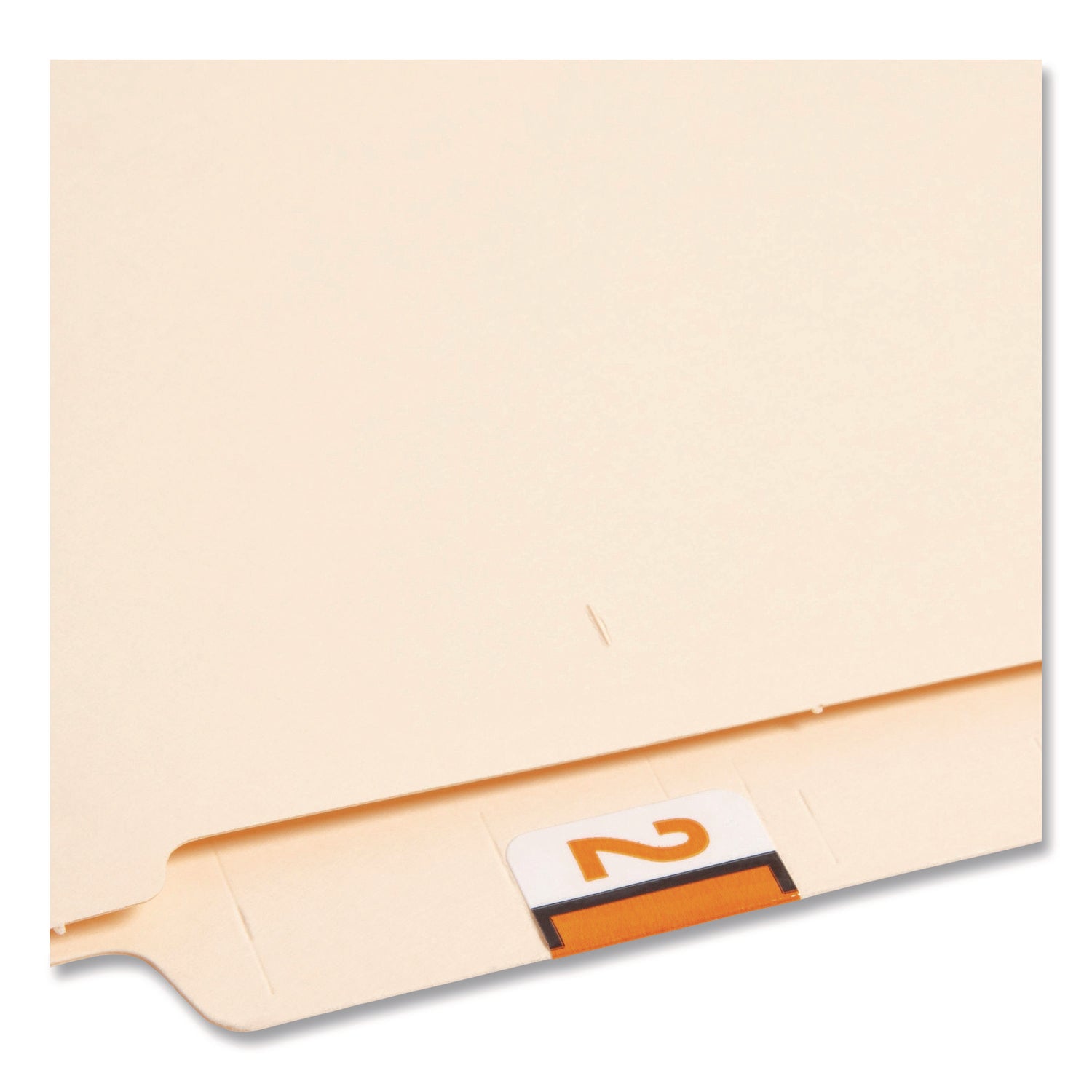 Numerical End Tab File Folder Labels, 2, 1 x 1.25, White, 500/Roll