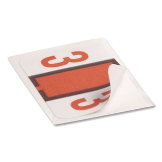 Numerical End Tab File Folder Labels, 3, 1 x 1.25, White, 500/Roll