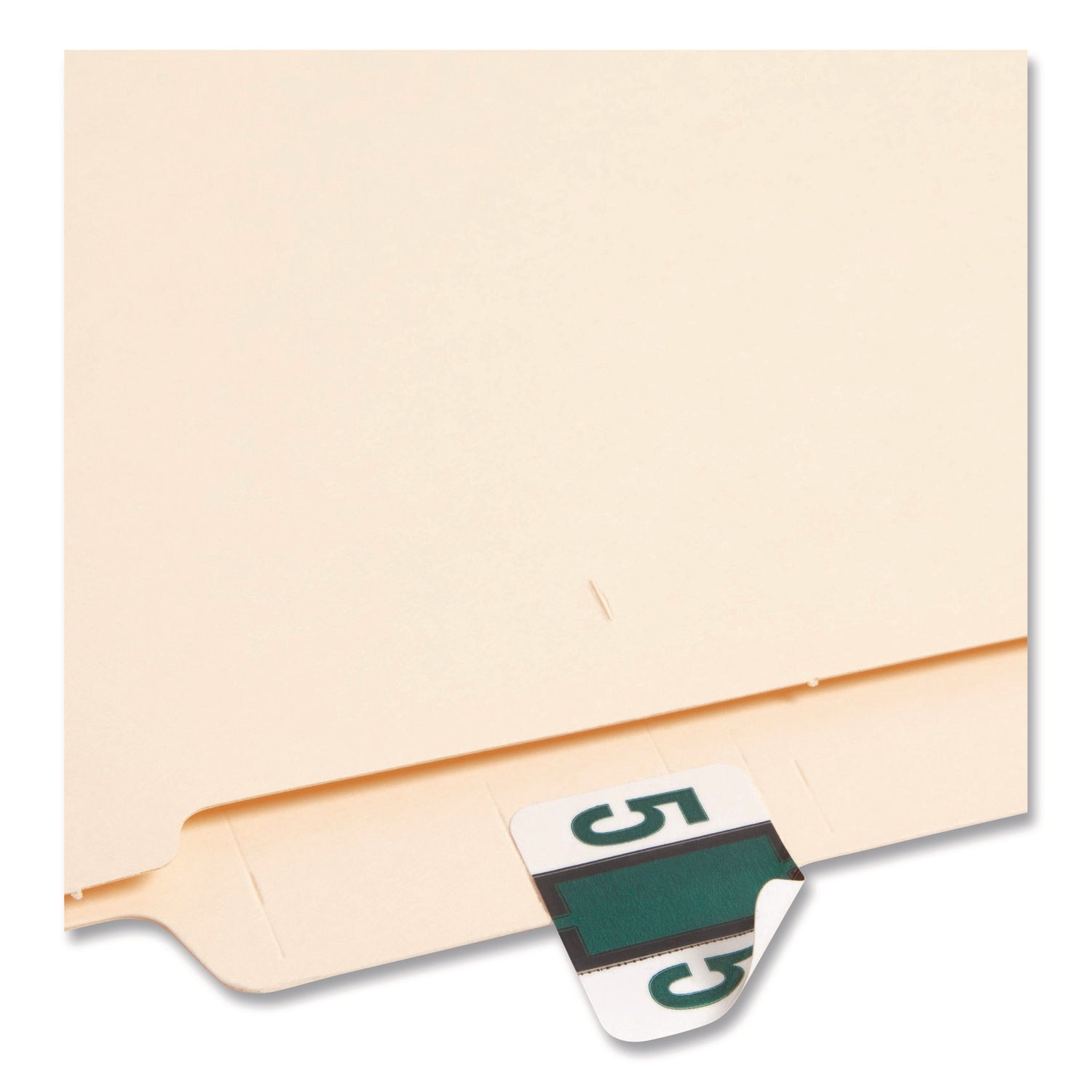 Numerical End Tab File Folder Labels, 5, 1 x 1.25, White, 500/Roll