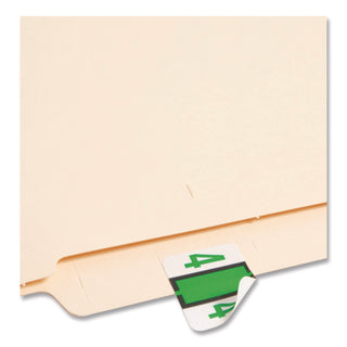 Numerical End Tab File Folder Labels, 4, 1 x 1.25, White, 500/Roll