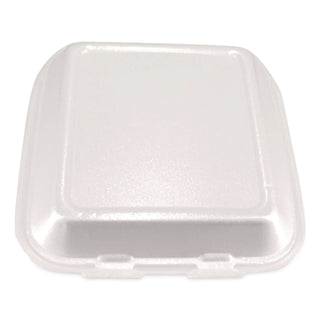 Hinged Food Container, Three-Compartment, 7 X 7, White, 200/carton