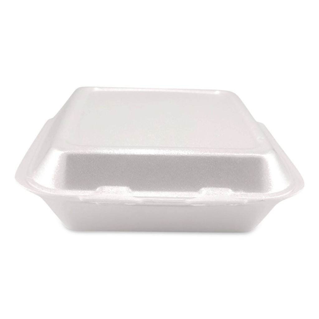 Hinged Food Container, Three-Compartment, 7 X 7, White, 200/carton