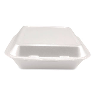 Hinged Food Container, Three-Compartment, 7 X 7, White, 200/carton