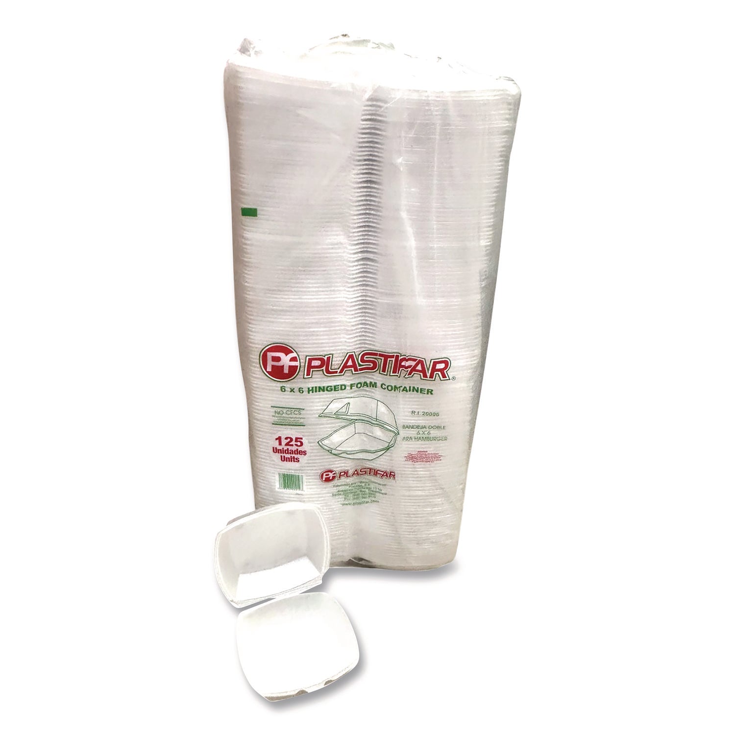 Sndwch Foam H/L 1Comp Sm 6X6 Whi Poly Wrpd 500