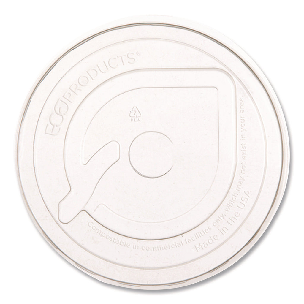 GreenStripe Renewable and Compost Cold Cup Flat Lids, Fits 9 oz to 24 oz Cups, Clear, 100/Pack, 10 Packs/Carton