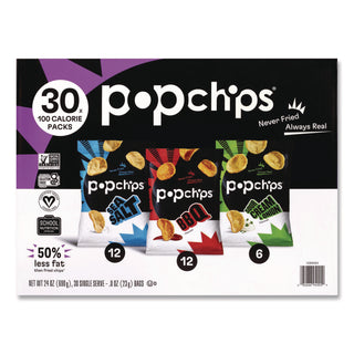 Potato Chips, Variety Pack, Barbeque, Sea Salt, Sour Cream and Onion, 0.8 oz Bag, 30/Pack, Ships in 1-3 Business Days