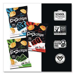 Potato Chips, Variety Pack, Barbeque, Sea Salt, Sour Cream and Onion, 0.8 oz Bag, 30/Pack, Ships in 1-3 Business Days
