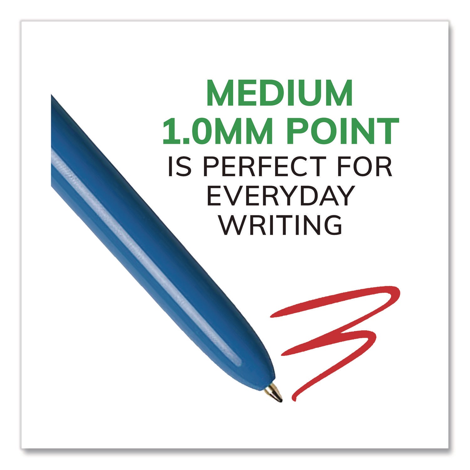 4-Color Multi-Function Ballpoint Pen, Retractable, Medium 1 mm, Black/Blue/Green/Red Ink, Randomly Assorted Barrel Colors