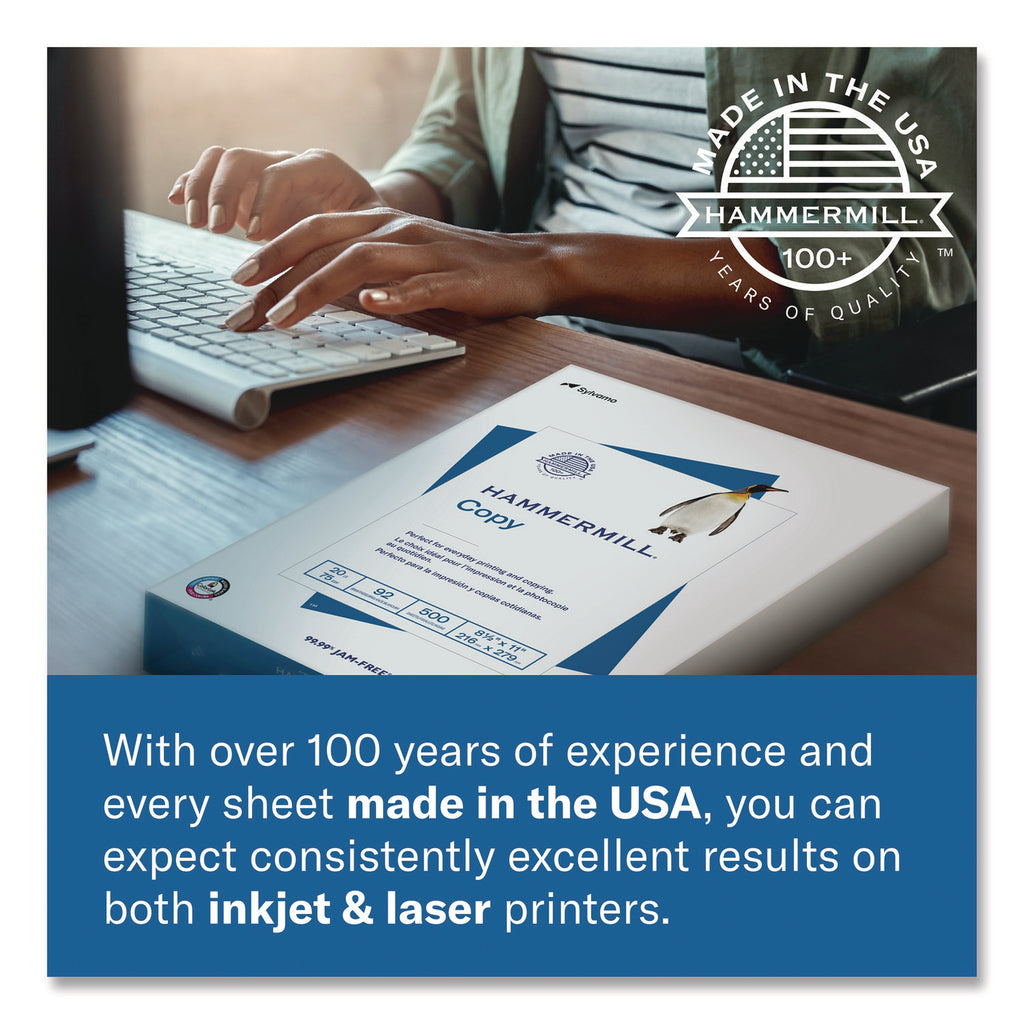 Hammermill Laser Print Paper - Letter - 8.5" x 11" - 24lb - Smooth - Radiant White