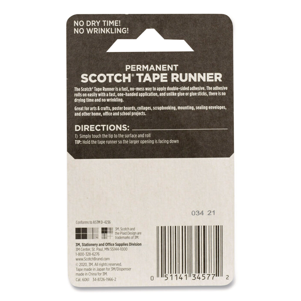 Scotch Double-Sided Adhesive Roller - 26 ft Length x 27" Width - Dispenser Included - Handheld Dispenser - For Multipurpose - 1 Each - Clear