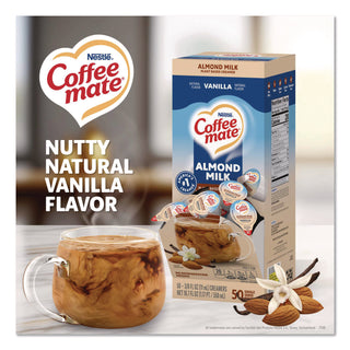 Plant-Based Almond Milk Non-Dairy Liquid Creamer Singles, Natural Vanilla, 0.38 oz Tubs, 200/Carton