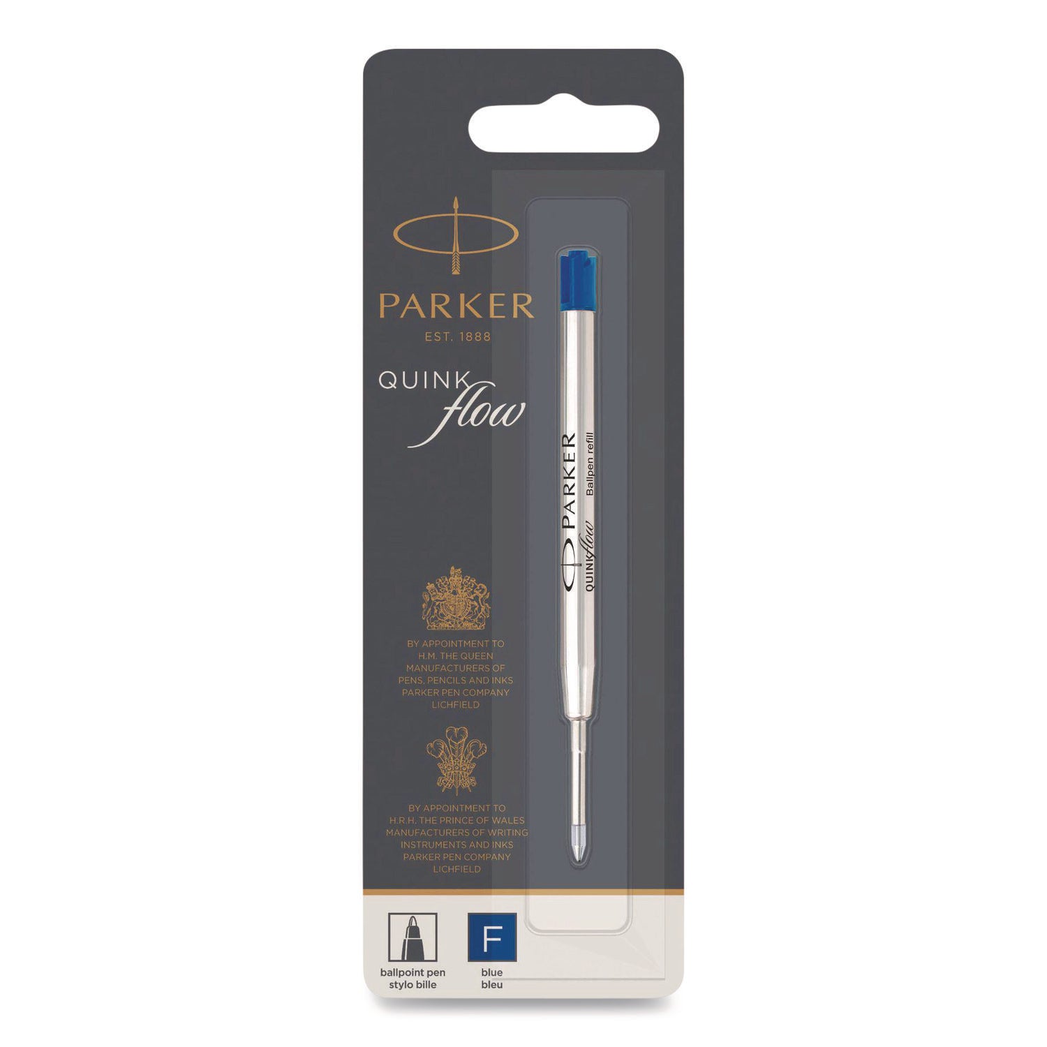 Refill for Parker Ballpoint Pens, Fine Conical Tip, Blue Ink