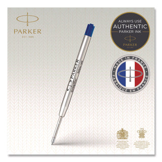 Refill for Parker Ballpoint Pens, Fine Conical Tip, Blue Ink