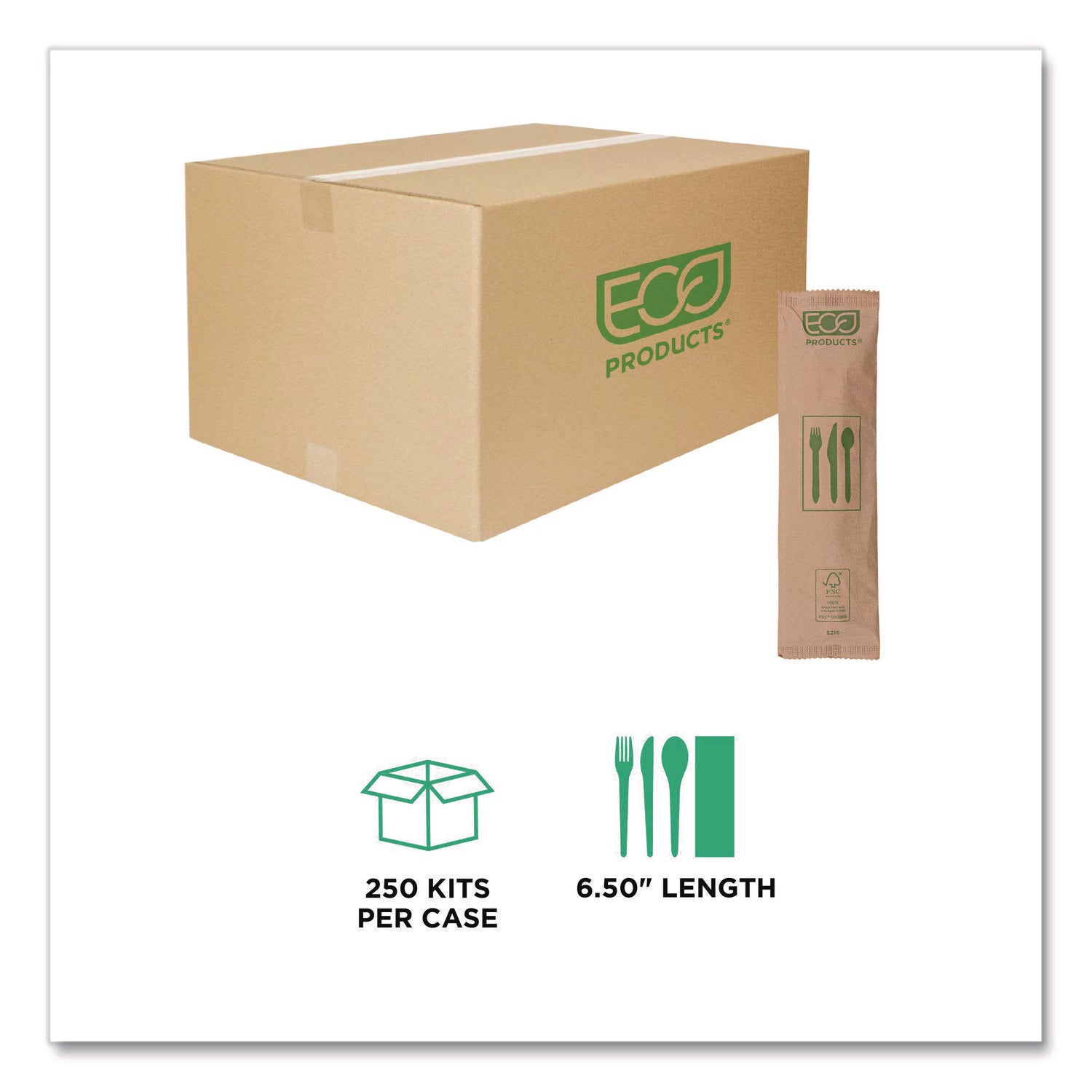 Wood Cutlery, Fork/Knife/Spoon/Napkin, Natural, 500/Carton