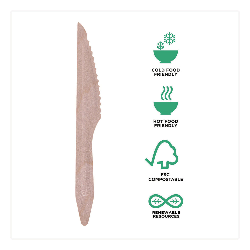 Wood Cutlery, Knife, Natural, 500/Carton