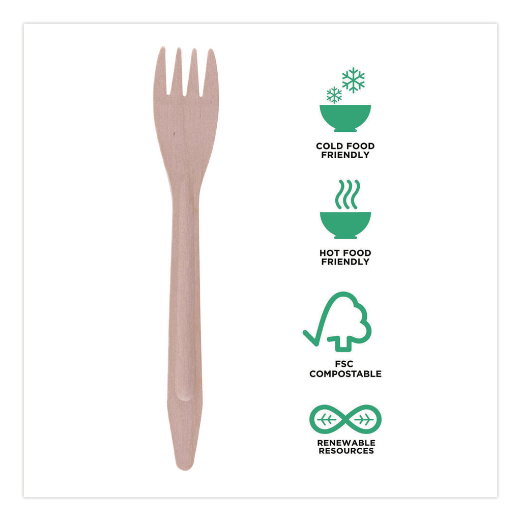 Wood Cutlery, Fork, Natural, 500/Carton