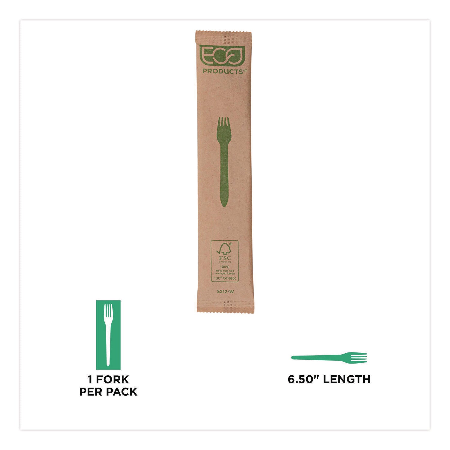 Wood Cutlery, Fork, Natural, 500/Carton