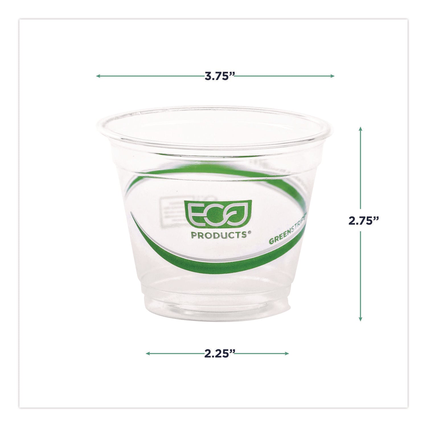 GreenStripe Renewable and Compostable Cold Cups, 9 oz, Clear, 50/Pack, 20 Packs/Carton