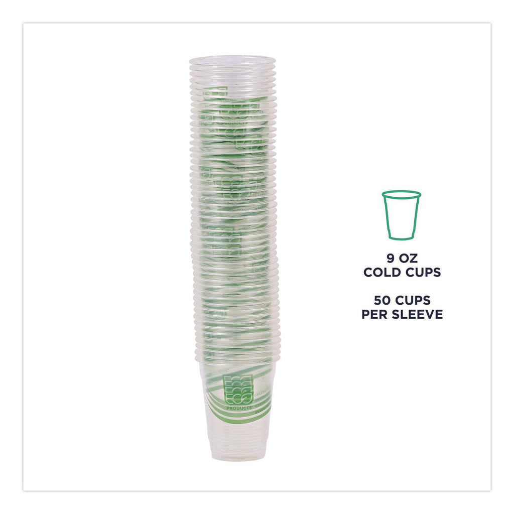 GreenStripe Renewable and Compostable Cold Cups, 9 oz, Clear, 50/Pack, 20 Packs/Carton