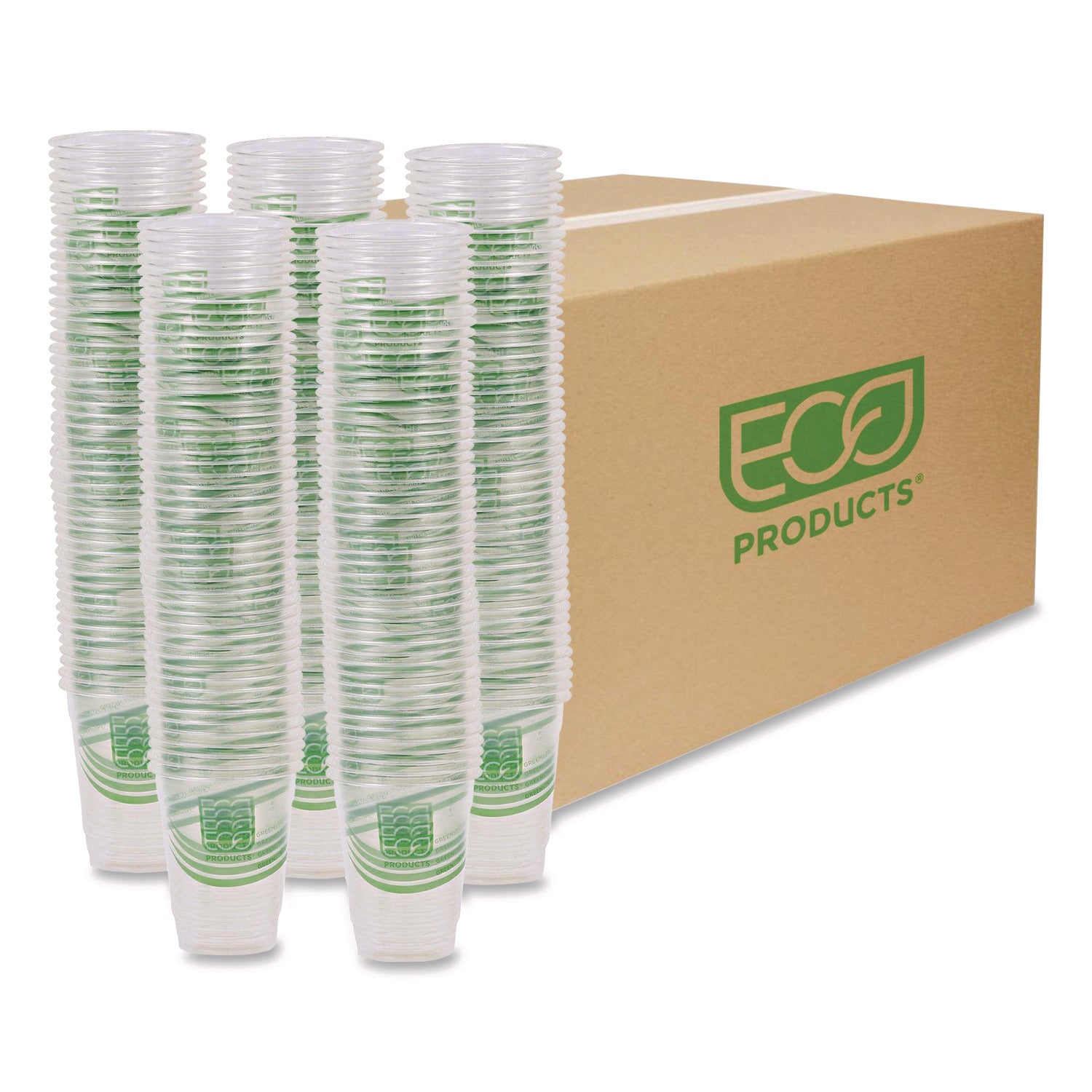 GreenStripe Renewable and Compostable Cold Cups, 9 oz, Clear, 50/Pack, 20 Packs/Carton