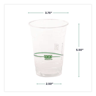 GreenStripe Renewable and Compostable Cold Cups Convenience Pack, Clear, 16 oz, 50/Pack
