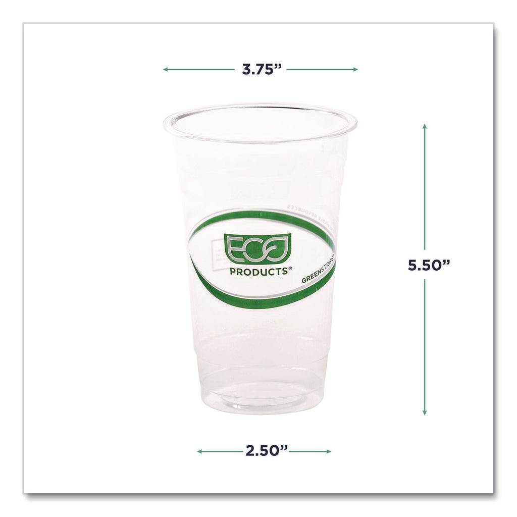 GreenStripe Renewable and Compostable Cold Cups, 20 oz, Clear, 50/Pack, 20 Packs/Carton