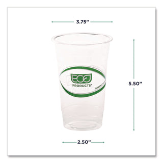 GreenStripe Renewable and Compostable Cold Cups, 20 oz, Clear, 50/Pack, 20 Packs/Carton