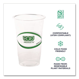 GreenStripe Renewable and Compostable Cold Cups, 20 oz, Clear, 50/Pack, 20 Packs/Carton
