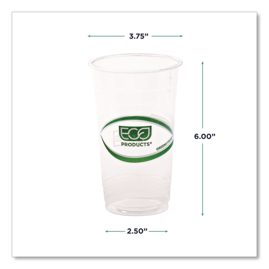 GreenStripe PLA Cold Cups, 24oz, Clear, 1000/Carton