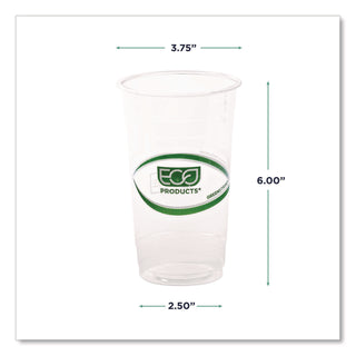 GreenStripe PLA Cold Cups, 24oz, Clear, 1000/Carton