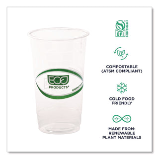 GreenStripe PLA Cold Cups, 24oz, Clear, 1000/Carton