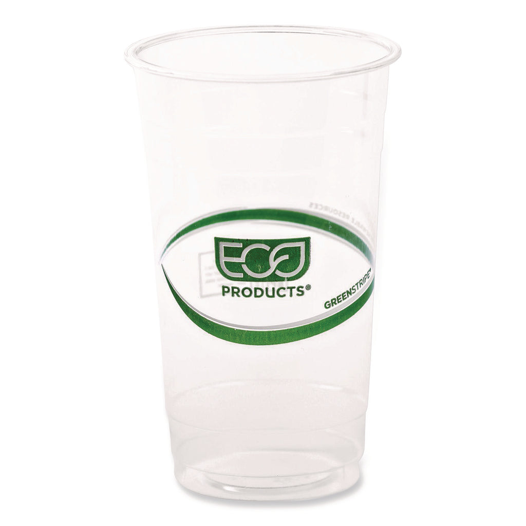 GreenStripe PLA Cold Cups, 24oz, Clear, 1000/Carton