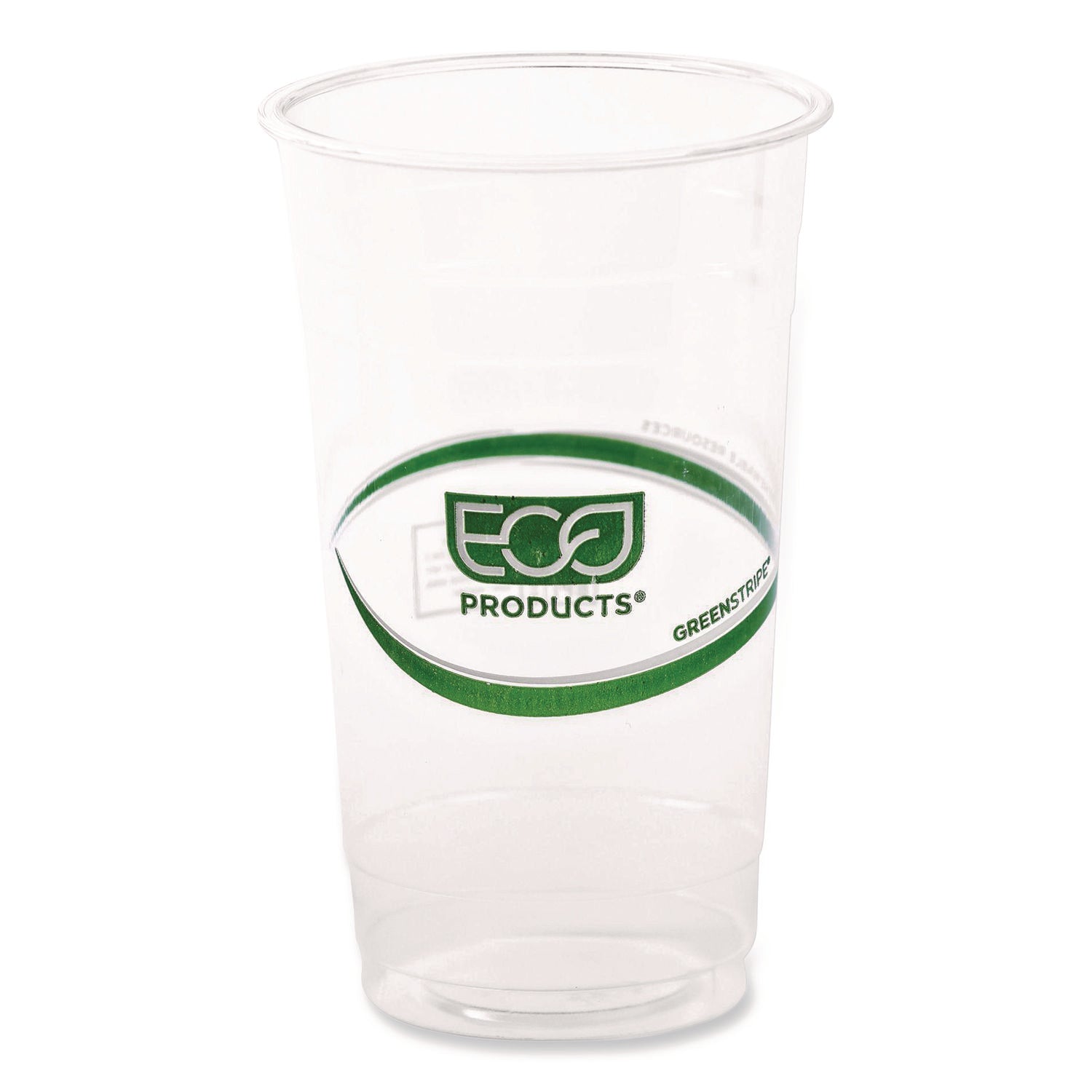 GreenStripe PLA Cold Cups, 24oz, Clear, 1000/Carton