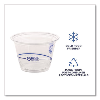 BlueStripe 25% Recycled Content Cold Cups, 9 oz, Clear/Blue, 50/Pack, 20 Packs/Carton