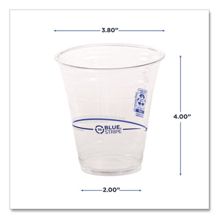 BlueStripe 25% Recycled Content Cold Cups, 12 oz, Clear/Blue, 50/Pack, 20 Packs/Carton