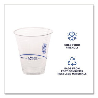 BlueStripe 25% Recycled Content Cold Cups, 12 oz, Clear/Blue, 50/Pack, 20 Packs/Carton