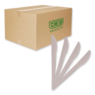 Plantware Compostable Cutlery, Knife, 6", Pearl White, 50/Pack, 20 Pack/Carton