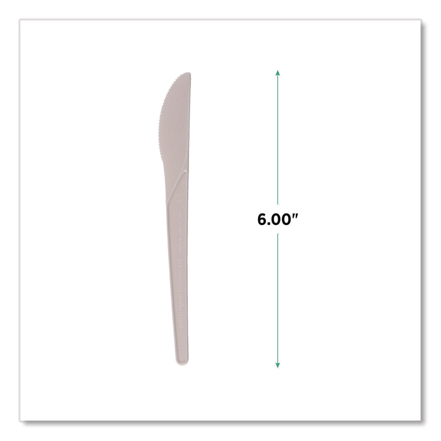 Plantware Compostable Cutlery, Knife, 6", Pearl White, 50/Pack, 20 Pack/Carton