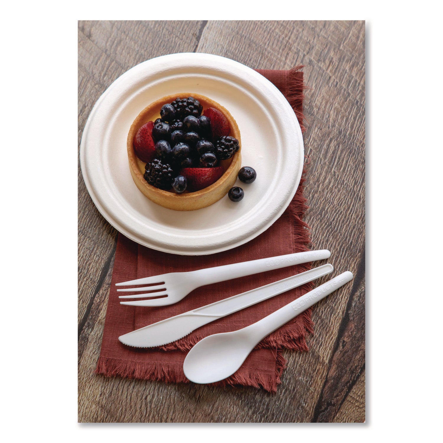 Plantware Compostable Cutlery, Fork, 6", Pearl White, 50/Pack, 20 Pack/Carton